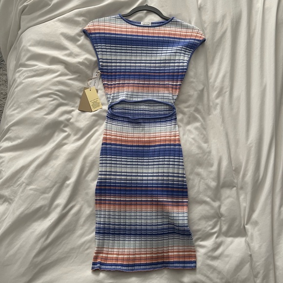 ❌SOLD❌ Aritzia Wilfred Free Cut Out Striped Mini Dress